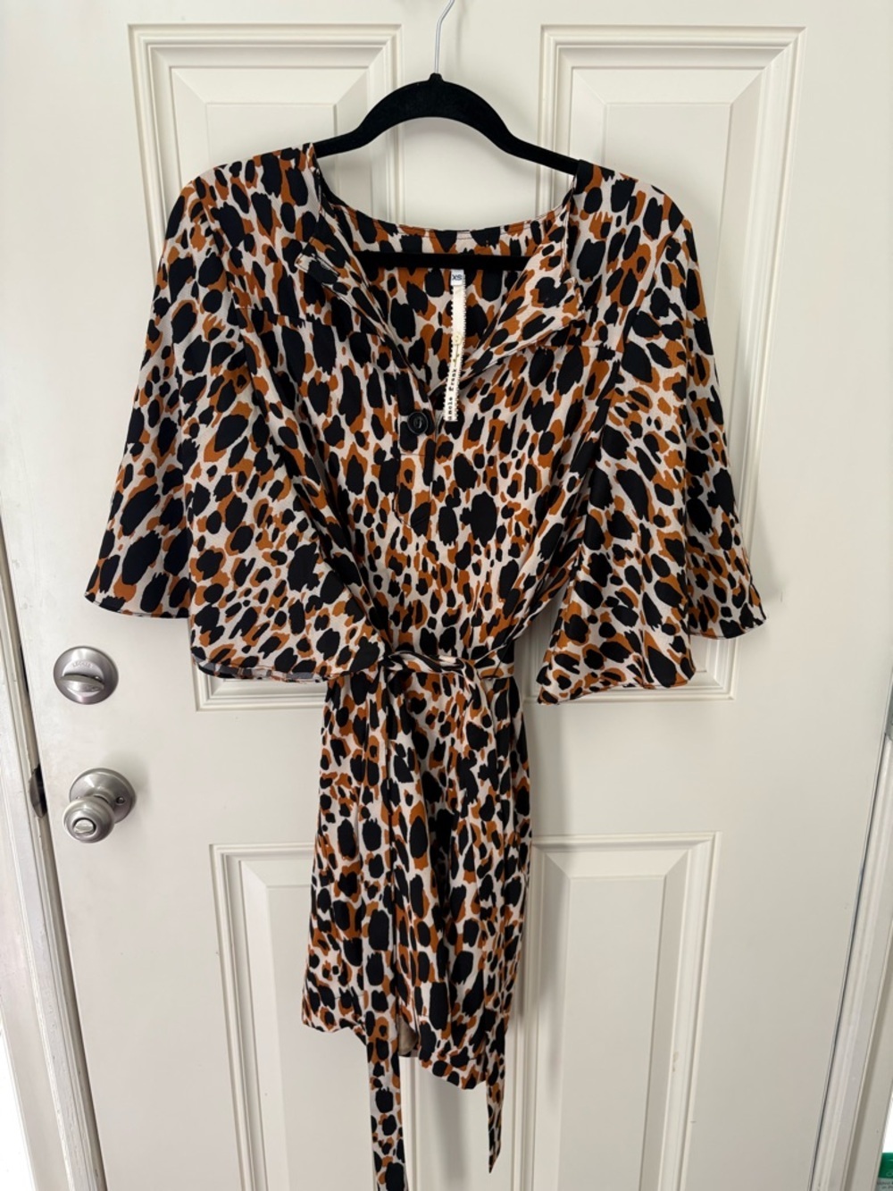 Uncle Frank Tie-Waist Animal Print Dress Size XS